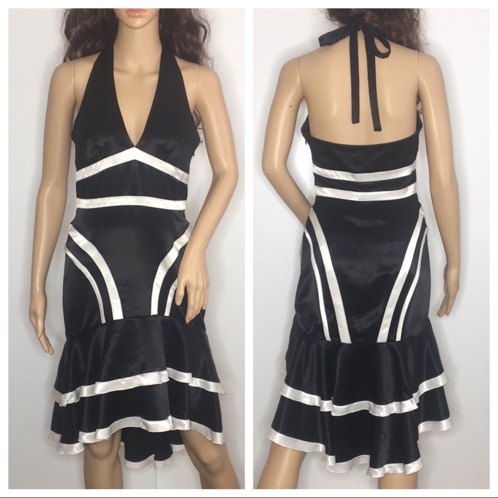 bebe High-Low Asymmetrical Hem Halter Style Top